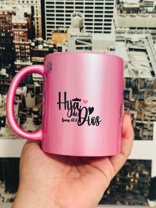 Taza Hija De Dios , Rosa perlada 11oz